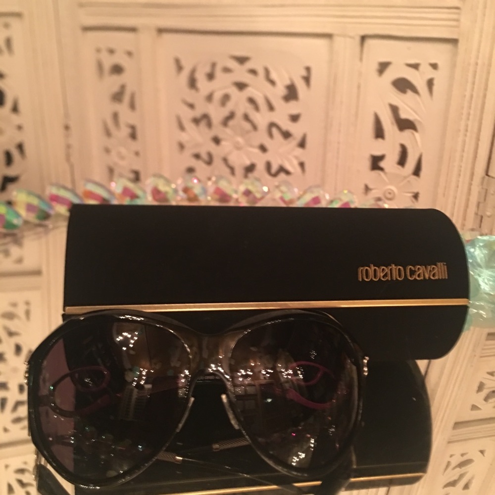 Black Roberto Cavalli Oversized Sunglasses